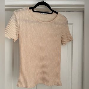 ZARA Pleated Knit T-shirt